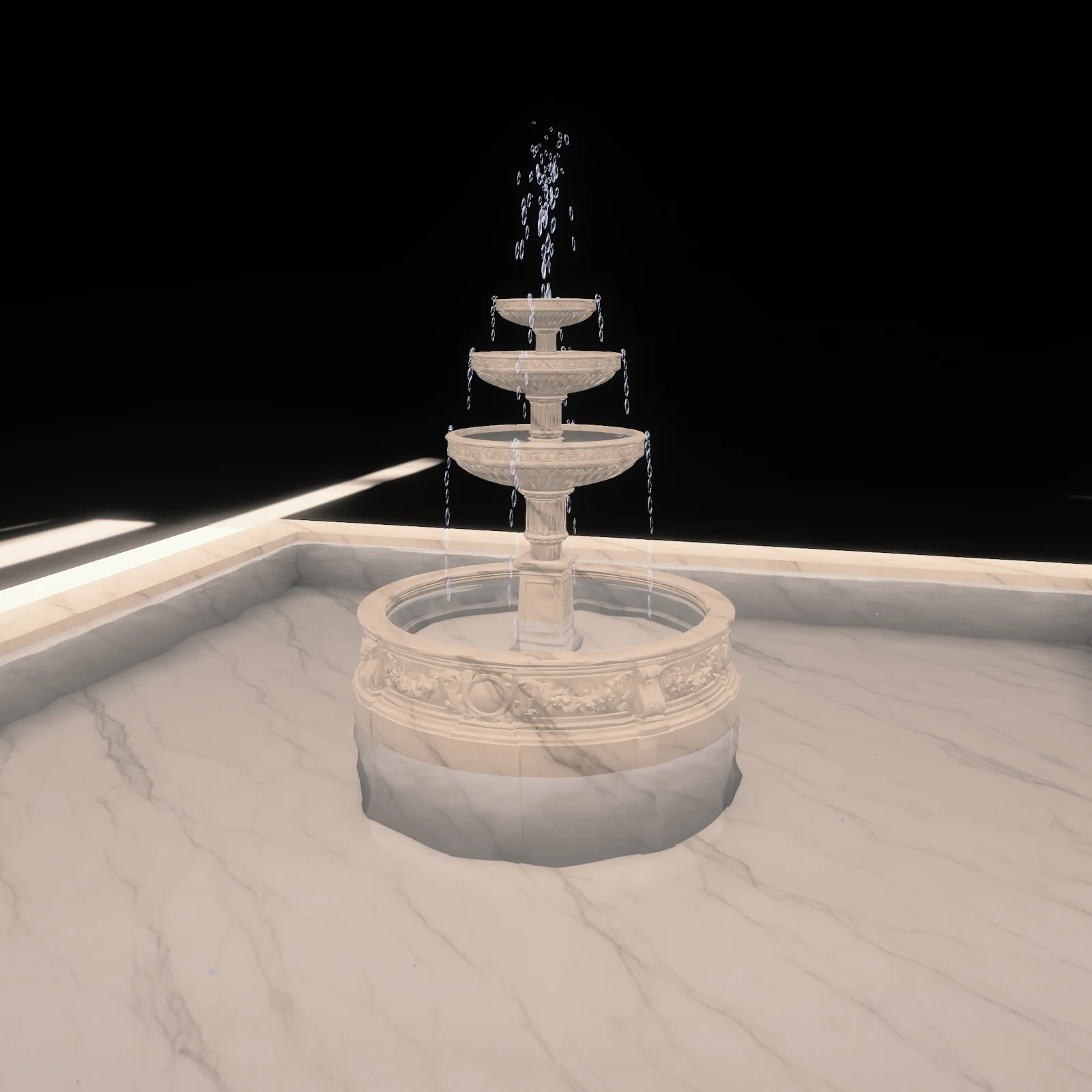 A tiered Daedalon fountain